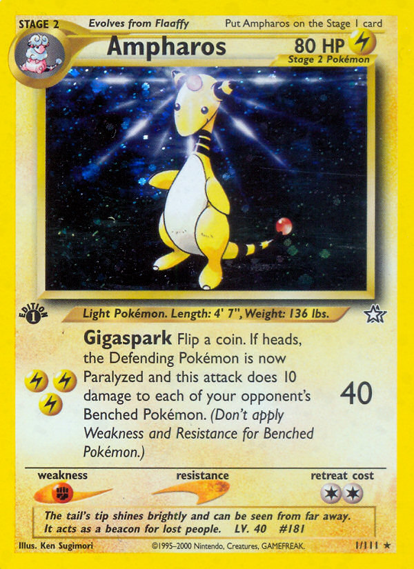 Ampharos (1/111) [Neo Genesis 1st Edition] | Jack's On Queen