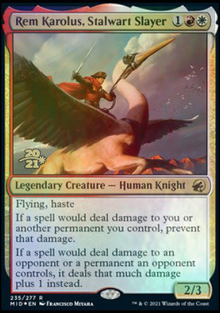 Rem Karolus, Stalwart Slayer [Innistrad: Midnight Hunt Prerelease Promos] | Jack's On Queen