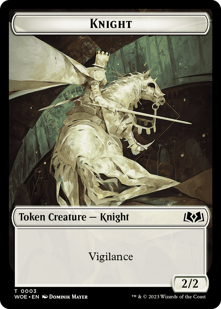 Knight // Food (0010) Double-Sided Token [Wilds of Eldraine Tokens] | Jack's On Queen