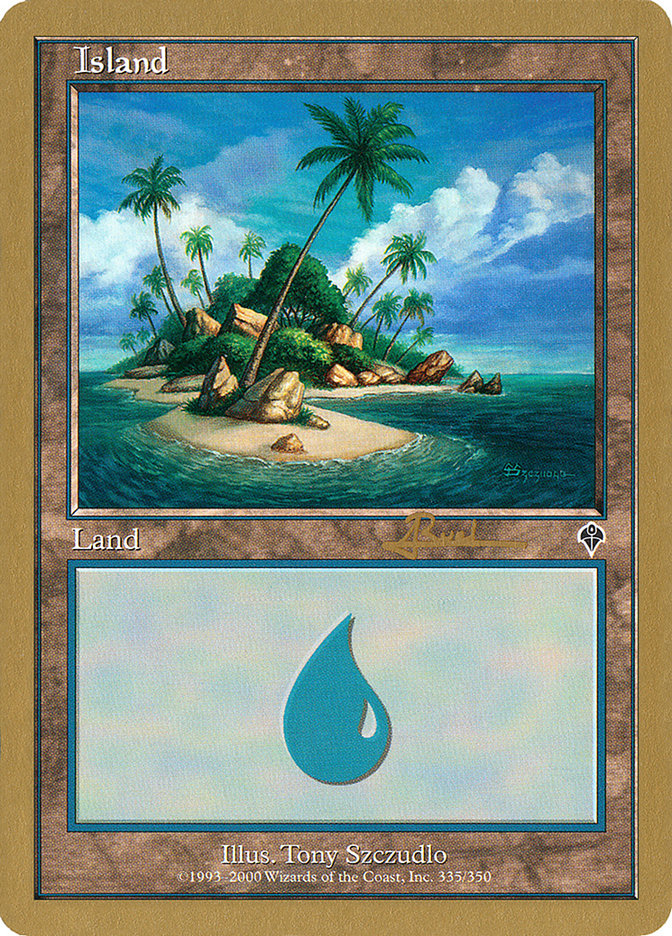 Island (ar335a) (Antoine Ruel) [World Championship Decks 2001] | Jack's On Queen