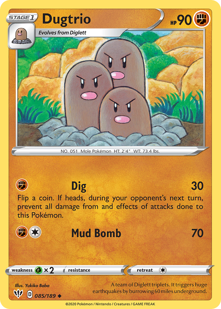 Dugtrio (085/189) [Sword & Shield: Darkness Ablaze] | Jack's On Queen