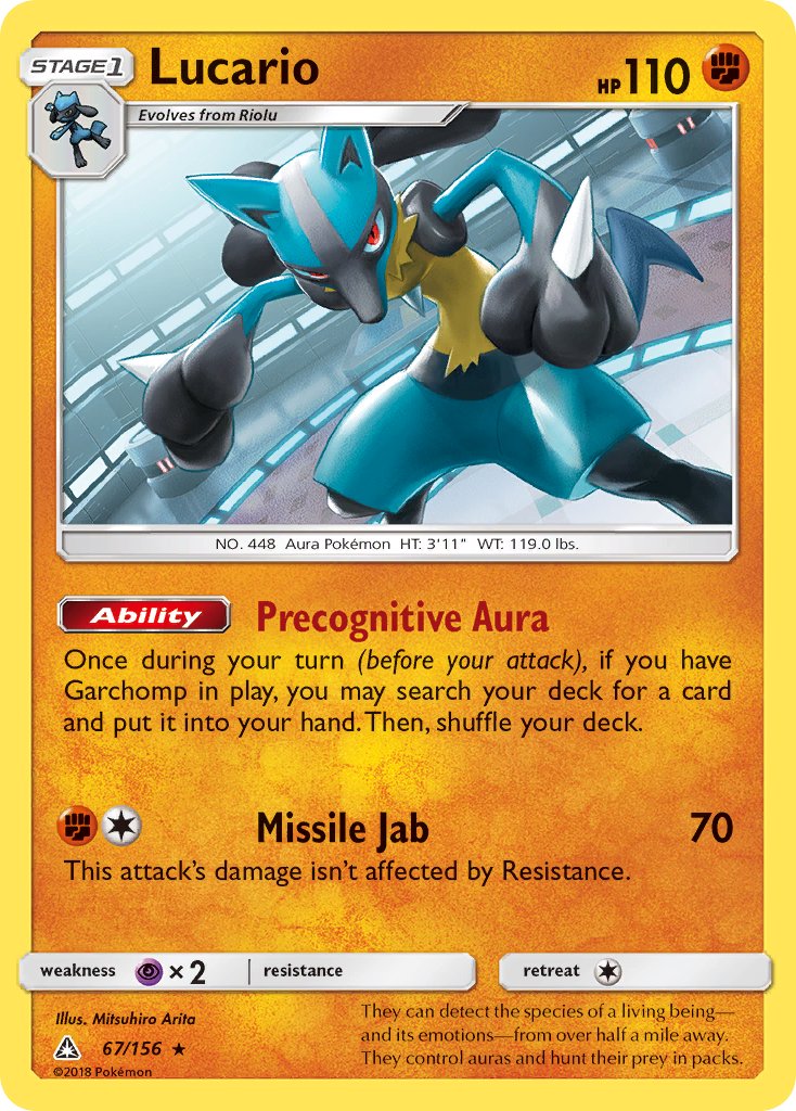 Lucario (67/156) (Theme Deck Exclusive) [Sun & Moon: Ultra Prism] | Jack's On Queen