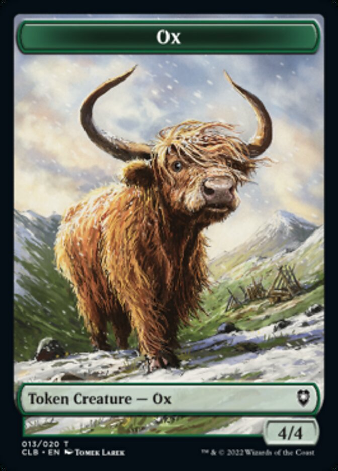 Treasure // Ox Double-sided Token [Commander Legends: Battle for Baldur's Gate Tokens] | Jack's On Queen