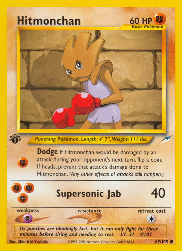 Hitmonchan (69/105) [Neo Destiny 1st Edition] | Jack's On Queen