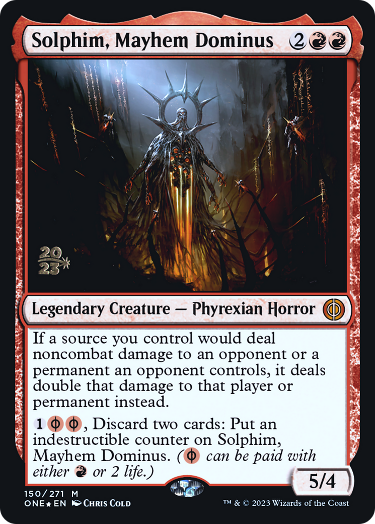 Solphim, Mayhem Dominus [Phyrexia: All Will Be One Prerelease Promos] | Jack's On Queen