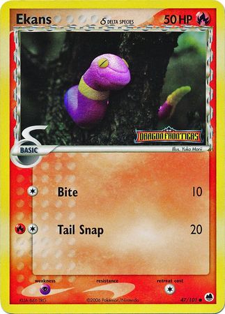 Ekans (47/101) (Delta Species) (Stamped) [EX: Dragon Frontiers] | Jack's On Queen