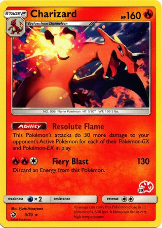 Charizard (3/70) (Charizard Stamp #39) [Battle Academy 2020] | Jack's On Queen