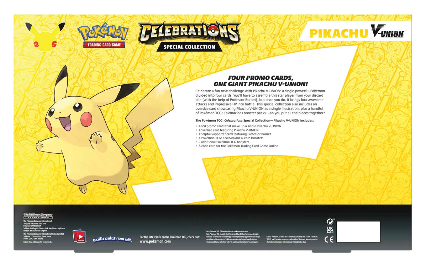 Celebrations: 25th Anniversary - Special Collection (Pikachu V-Union) | Jack's On Queen
