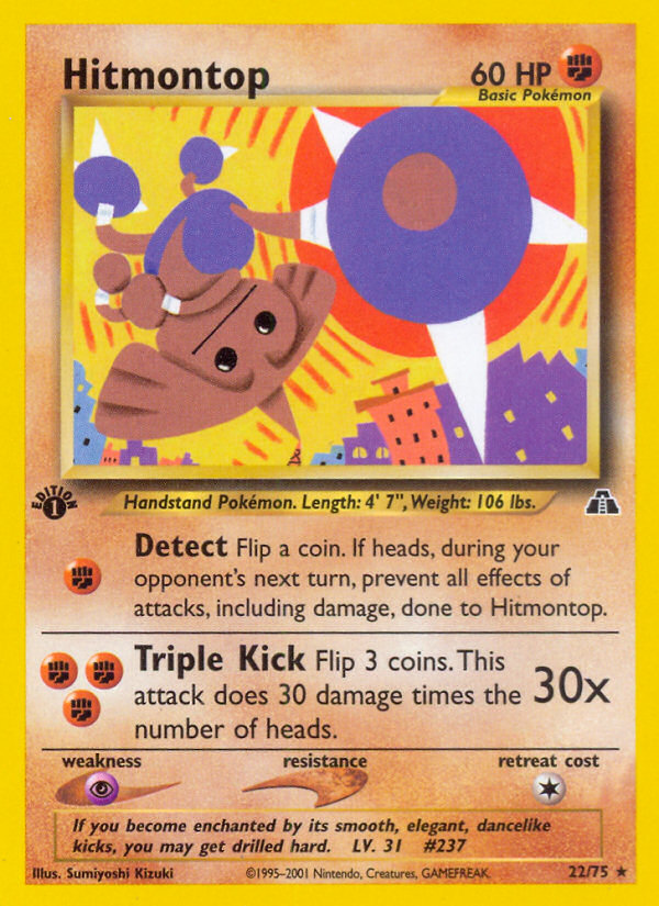 Hitmontop (22/75) [Neo Discovery 1st Edition] | Jack's On Queen