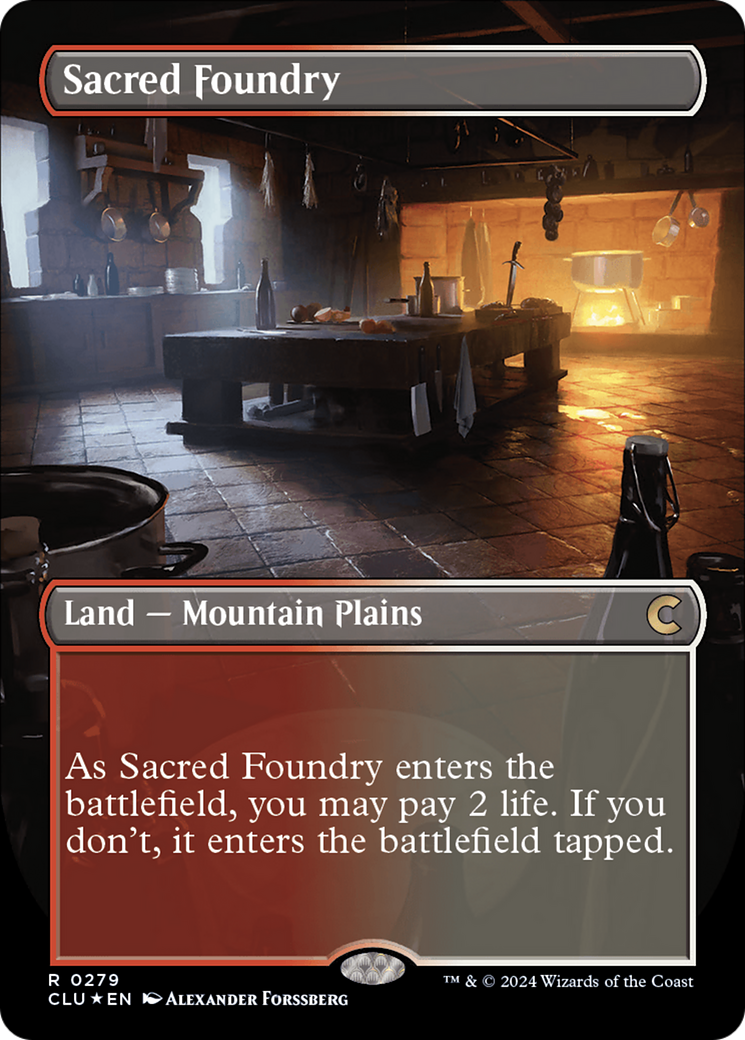 Sacred Foundry (Borderless) [Ravnica: Clue Edition] | Jack's On Queen