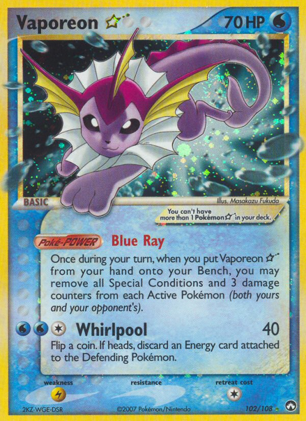 Vaporeon Star (102/108) [EX: Power Keepers] | Jack's On Queen