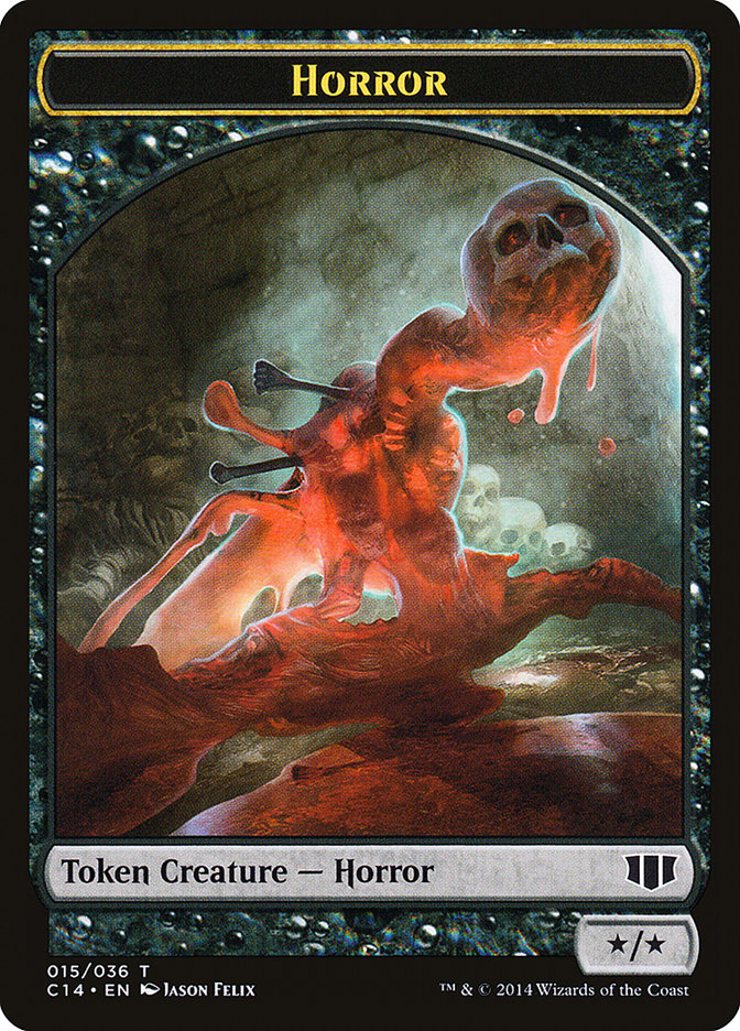 Horror // Zombie (016/036) Double-sided Token [Commander 2014 Tokens] | Jack's On Queen