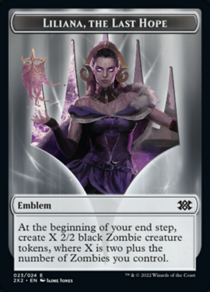 Liliana, the Last Hope Emblem // Spirit Double-sided Token [Double Masters 2022 Tokens] | Jack's On Queen