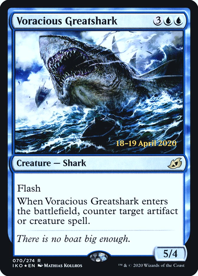 Voracious Greatshark  [Ikoria: Lair of Behemoths Prerelease Promos] | Jack's On Queen