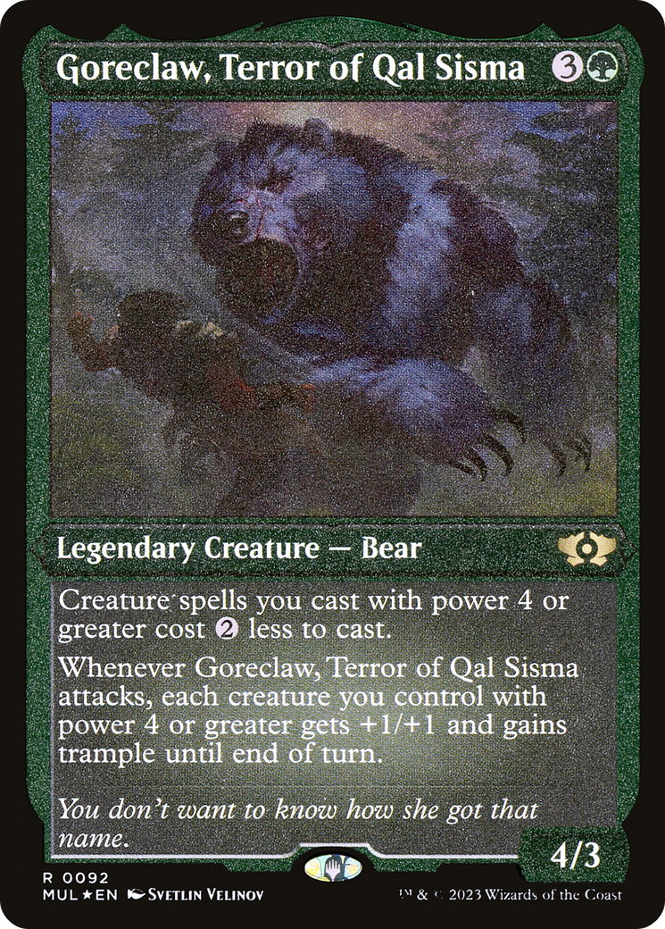 Goreclaw, Terror of Qal Sisma (Foil Etched) [Multiverse Legends] | Jack's On Queen