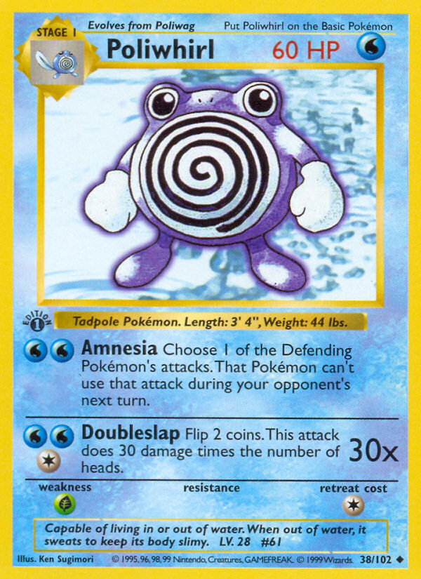 Poliwhirl (38/102) (Shadowless) [Base Set 1st Edition] | Jack's On Queen