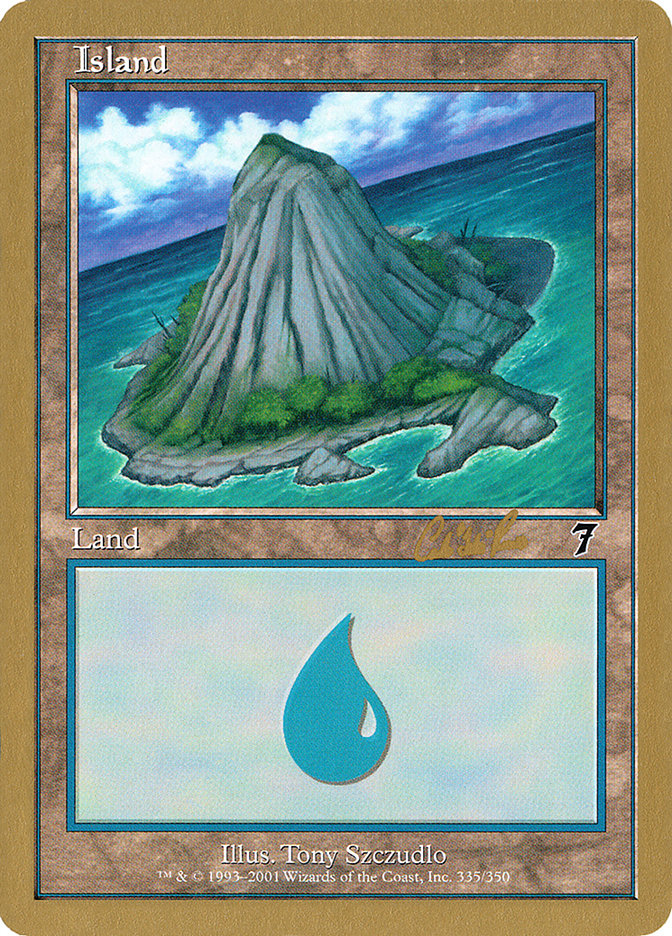 Island (cr335b) (Carlos Romao) [World Championship Decks 2002] | Jack's On Queen