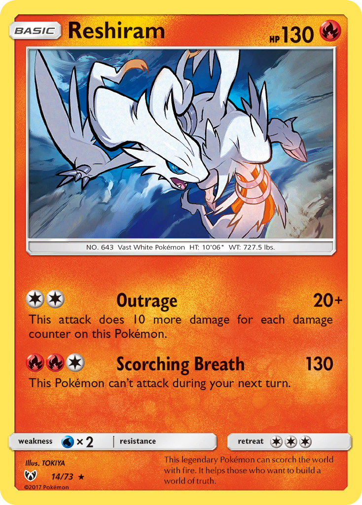 Reshiram (14/73) [Sun & Moon: Shining Legends] | Jack's On Queen