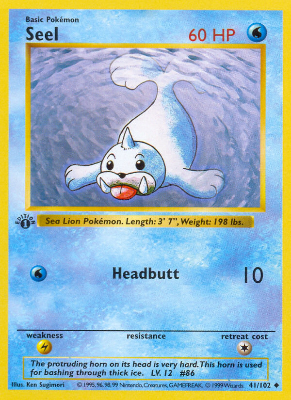 Seel (41/102) (Shadowless) [Base Set 1st Edition] | Jack's On Queen