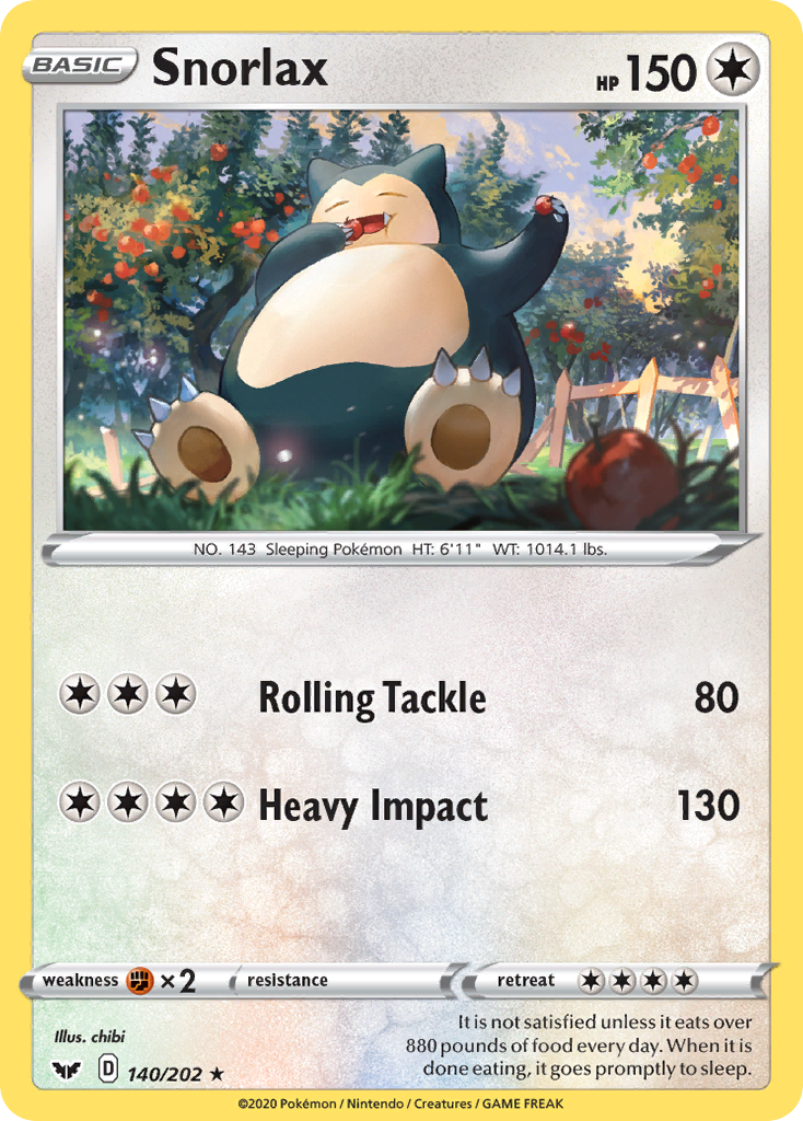 Snorlax (140/202) [Sword & Shield: Base Set] | Jack's On Queen