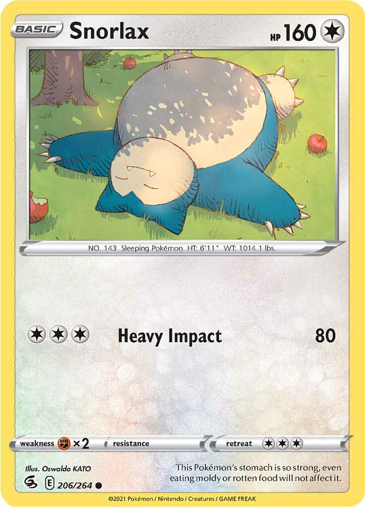 Snorlax (206/264) [Sword & Shield: Fusion Strike] | Jack's On Queen