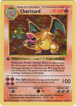 Charizard (4/102) (Shadowless) [Base Set 1st Edition] | Jack's On Queen