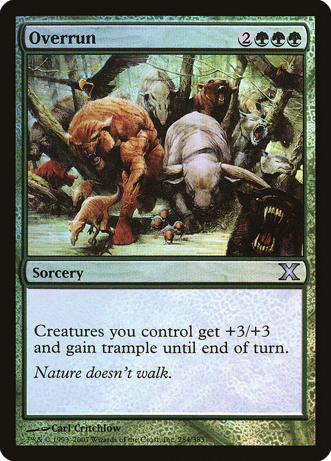 Overrun (Premium Foil) [Tenth Edition] | Jack's On Queen