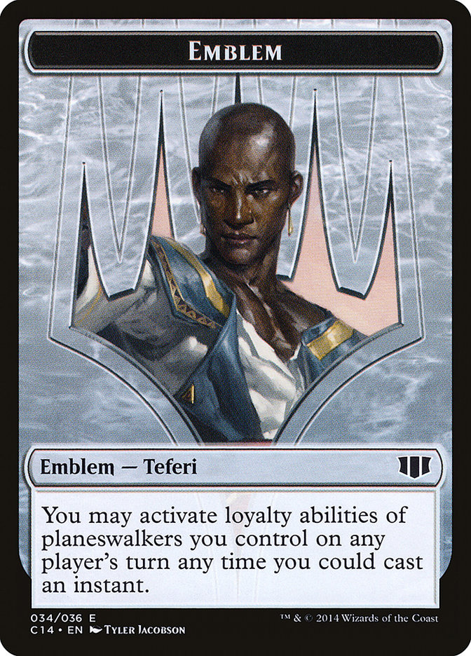 Teferi, Temporal Archmage Emblem // Zombie (011/036) Double-sided Token [Commander 2014 Tokens] | Jack's On Queen