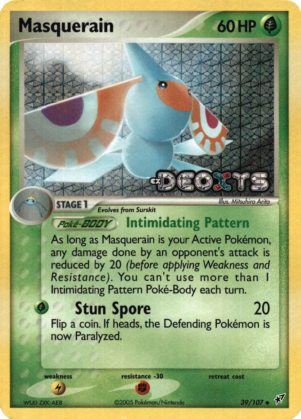 Masquerain (39/107) (Stamped) [EX: Deoxys] | Jack's On Queen