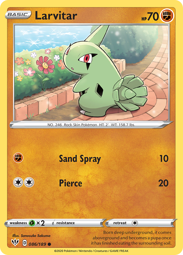 Larvitar (086/189) [Sword & Shield: Darkness Ablaze] | Jack's On Queen