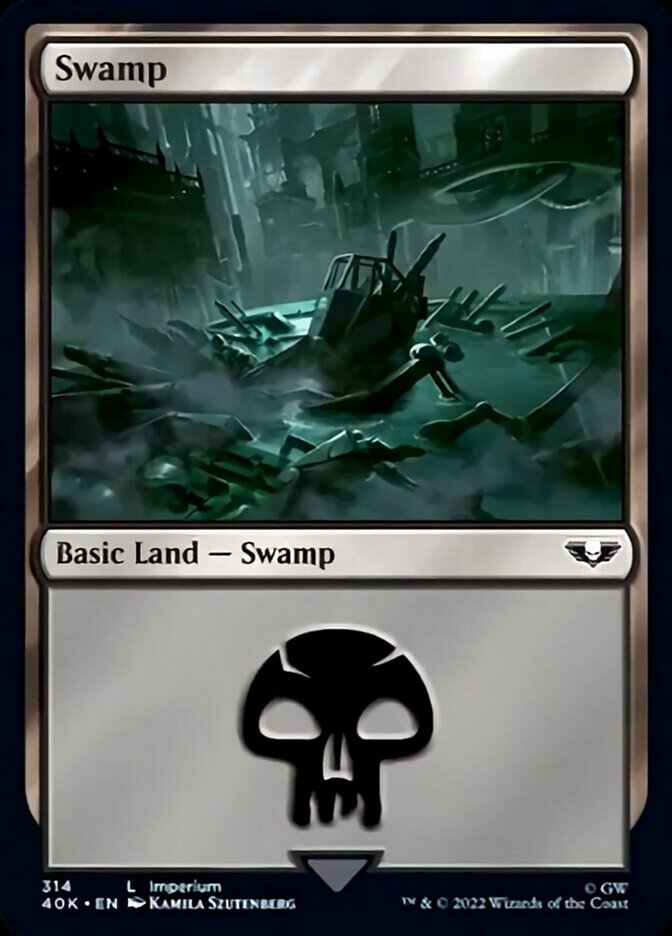 Swamp (314) (Surge Foil) [Universes Beyond: Warhammer 40,000] | Jack's On Queen