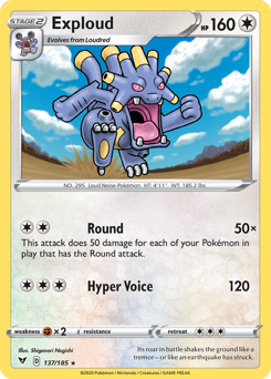 Exploud (137/185) [Sword & Shield: Vivid Voltage] | Jack's On Queen