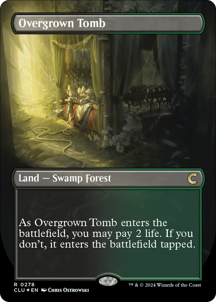 Overgrown Tomb (Borderless) [Ravnica: Clue Edition] | Jack's On Queen