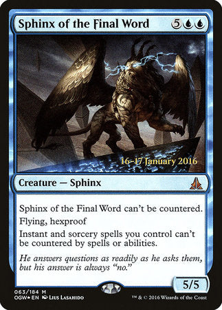 Sphinx of the Final Word [Oath of the Gatewatch Promos] | Jack's On Queen