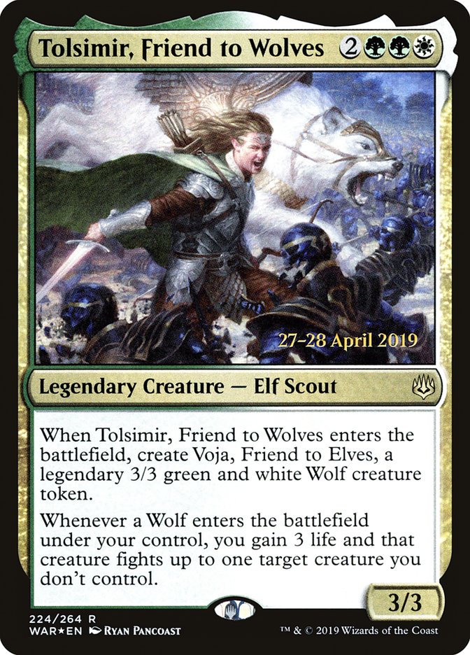 Tolsimir, Friend to Wolves  [War of the Spark Prerelease Promos] | Jack's On Queen