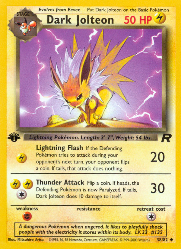 Dark Jolteon (38/82) [Team Rocket 1st Edition] | Jack's On Queen