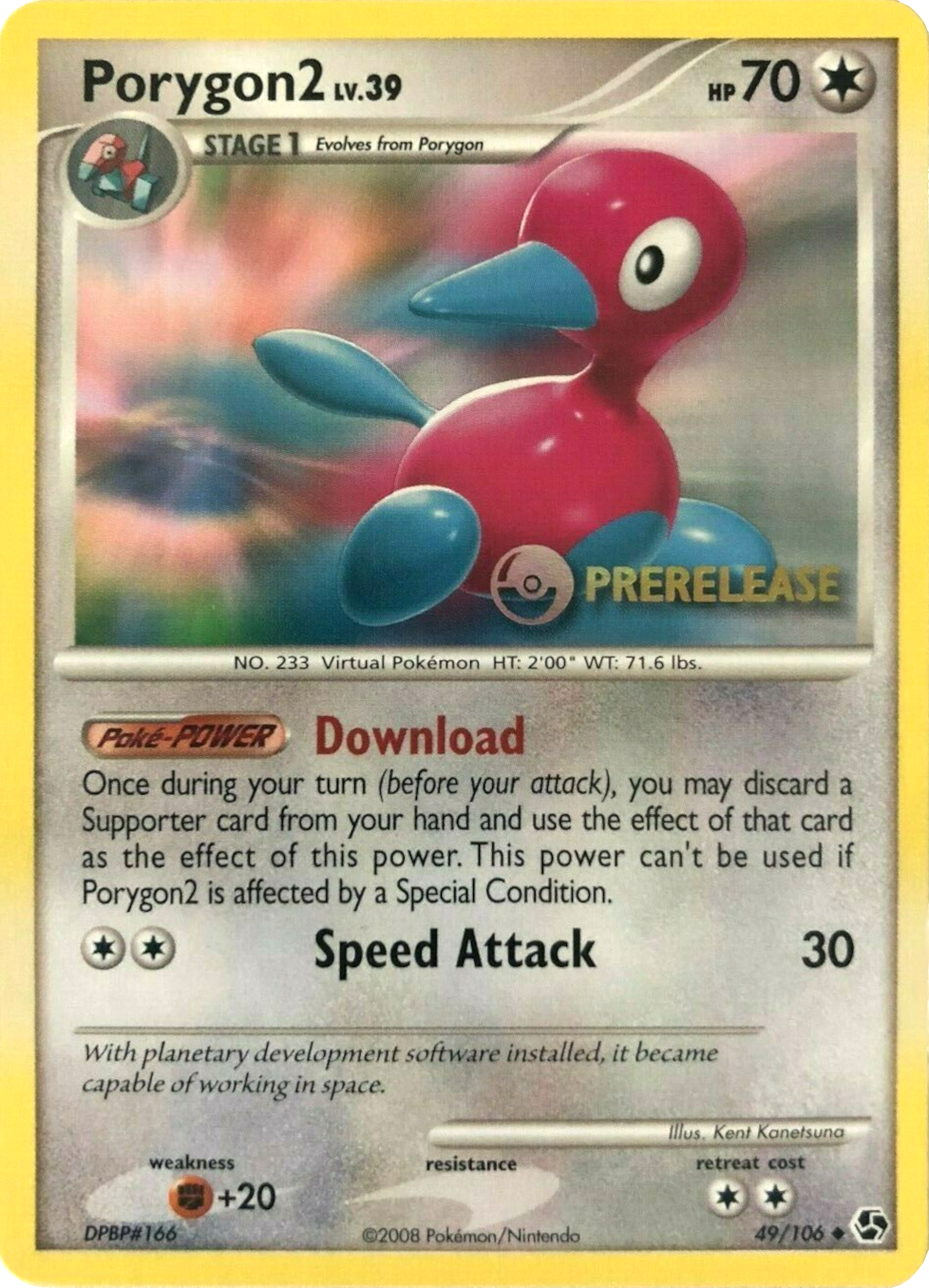 Porygon2 (49/106) (Prerelease Promo) [Diamond & Pearl: Black Star Promos] | Jack's On Queen