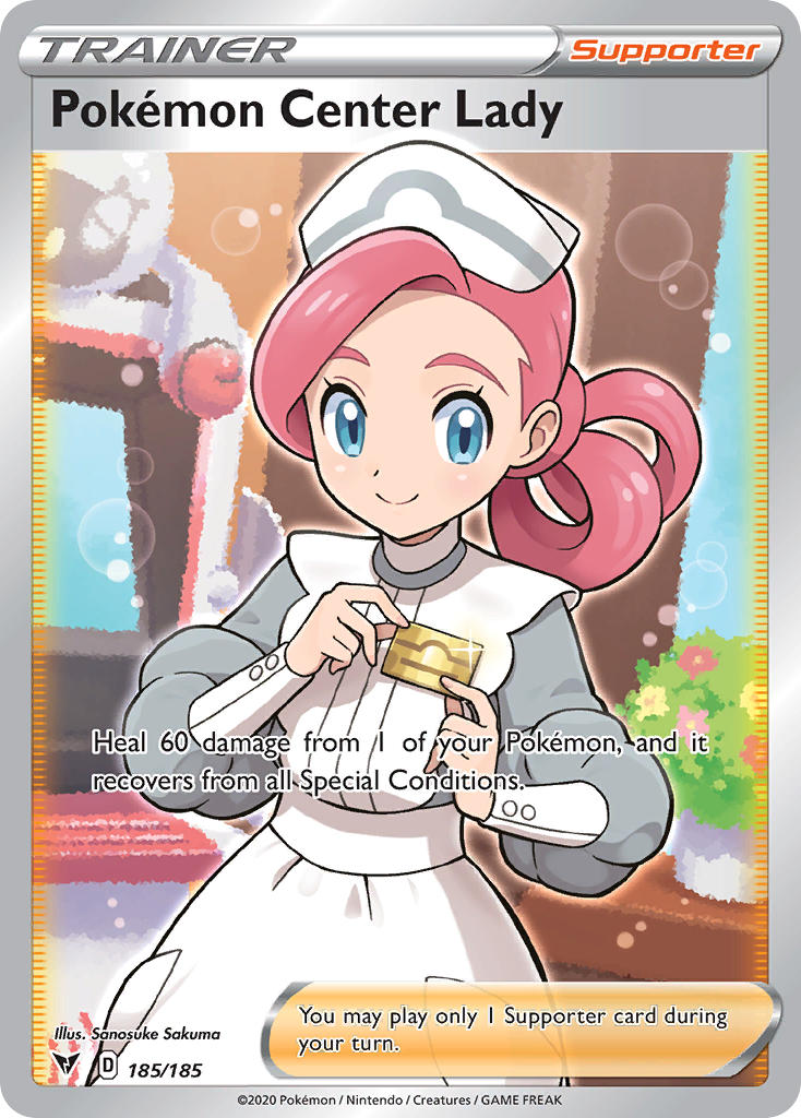 Pokemon Center Lady (185/185) [Sword & Shield: Vivid Voltage] | Jack's On Queen