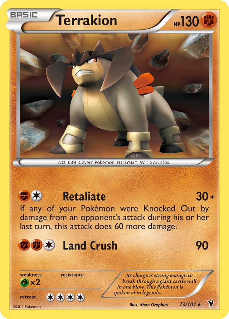 Terrakion (73/101) [Black & White: Noble Victories] | Jack's On Queen