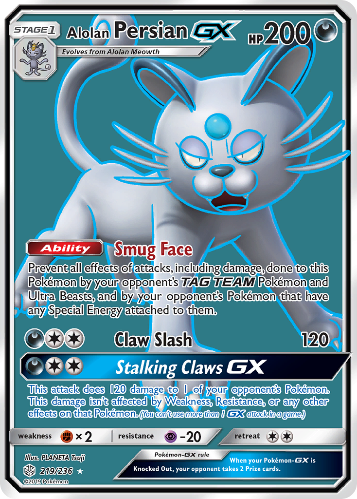 Alolan Persian GX (219/236) [Sun & Moon: Cosmic Eclipse] | Jack's On Queen