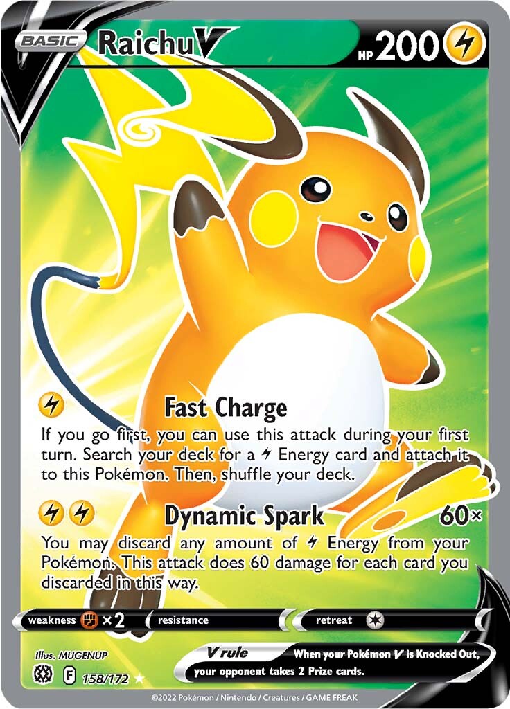 Raichu V (158/172) [Sword & Shield: Brilliant Stars] | Jack's On Queen