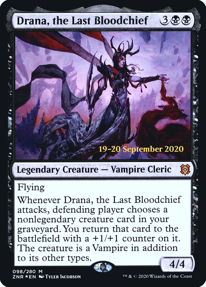 Drana, the Last Bloodchief  [Zendikar Rising Prerelease Promos] | Jack's On Queen