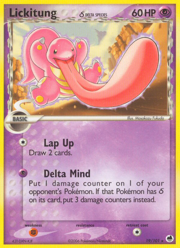 Lickitung (19/101) (Delta Species) [EX: Dragon Frontiers] | Jack's On Queen