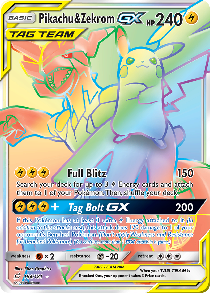 Pikachu & Zekrom GX (184/181) [Sun & Moon: Team Up] | Jack's On Queen