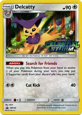 Delcatty (SM132) (Staff Prerelease Promo) [Sun & Moon: Black Star Promos] | Jack's On Queen