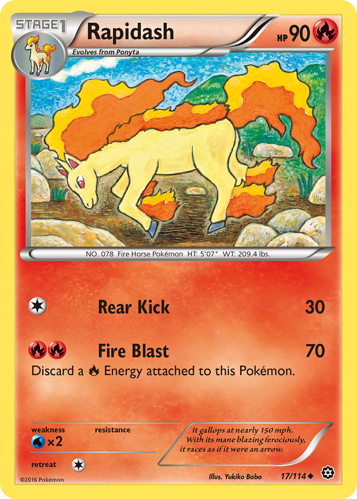 Rapidash (17/114) [XY: Steam Siege] | Jack's On Queen