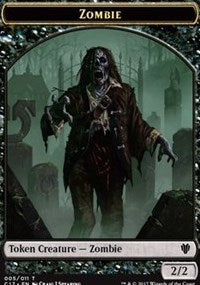 Zombie (005) // Gold (010) Double-sided Token [Commander 2017 Tokens] | Jack's On Queen