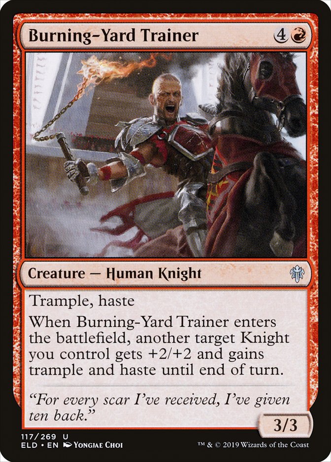 Burning-Yard Trainer [Throne of Eldraine] | Jack's On Queen