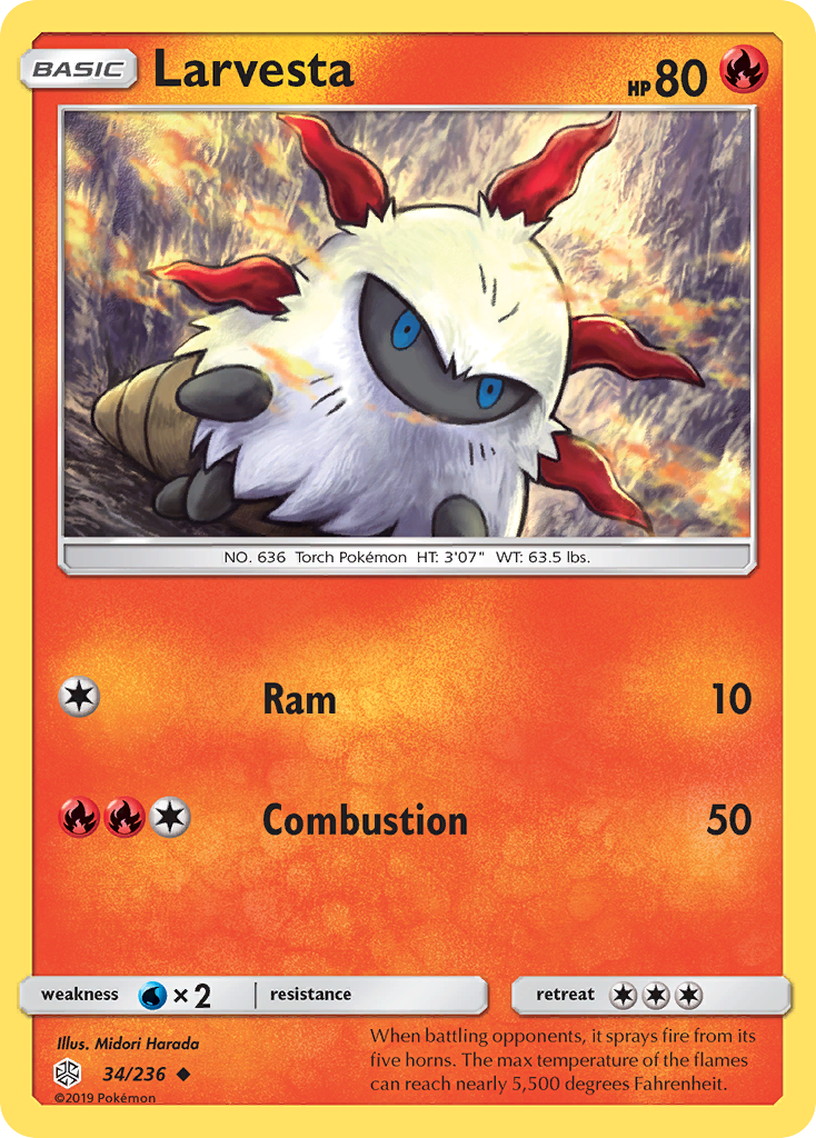 Larvesta (34/236) [Sun & Moon: Cosmic Eclipse] | Jack's On Queen