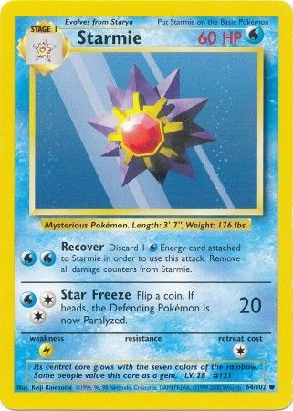 Starmie (64/102) [Base Set Unlimited] | Jack's On Queen